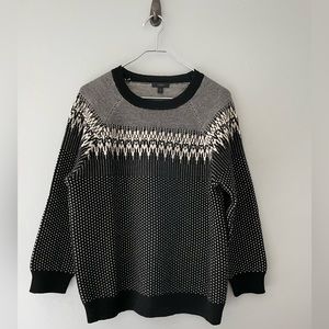 J.Crew Fairisle Pom Pom Nordic Sweater Zig Zag Size XL